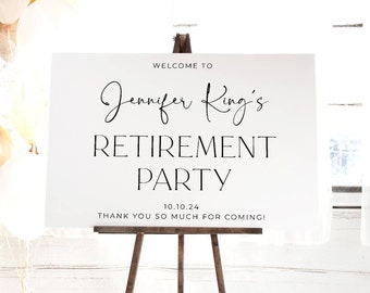 Elegant Retirement Party Welcome Sign Template, Printable Minimal Retirement Celebration Board, Editable Retiree Sign, Instant Download, #R2