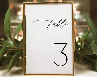 Minimalist Table Number Template, Printable Modern Wedding Table Cards, Editable Boho Wedding Table Decor, Instant Download, #MW1