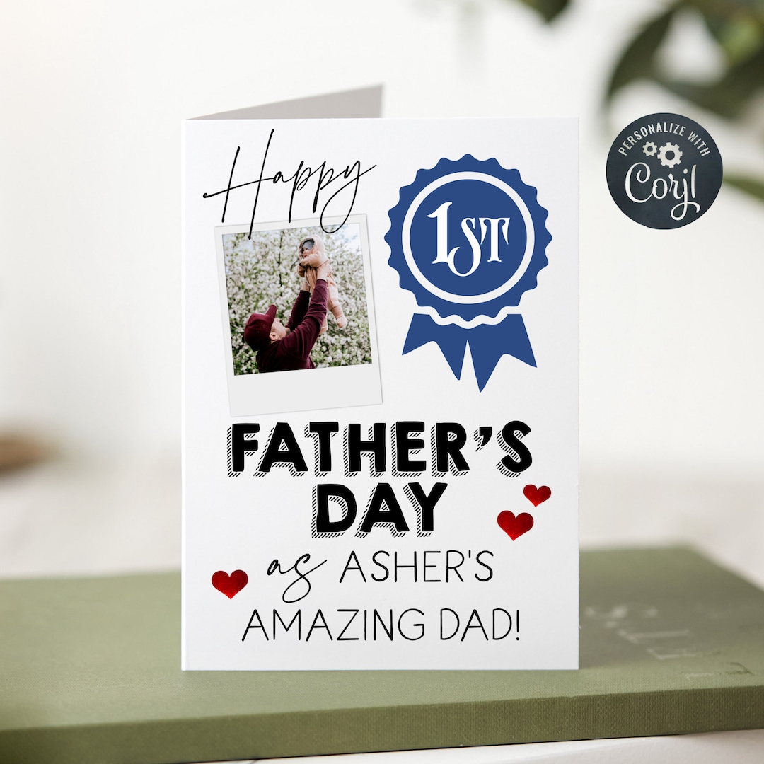 Editable First Father's Day Card Template, Printable 1st Fathers Day ...