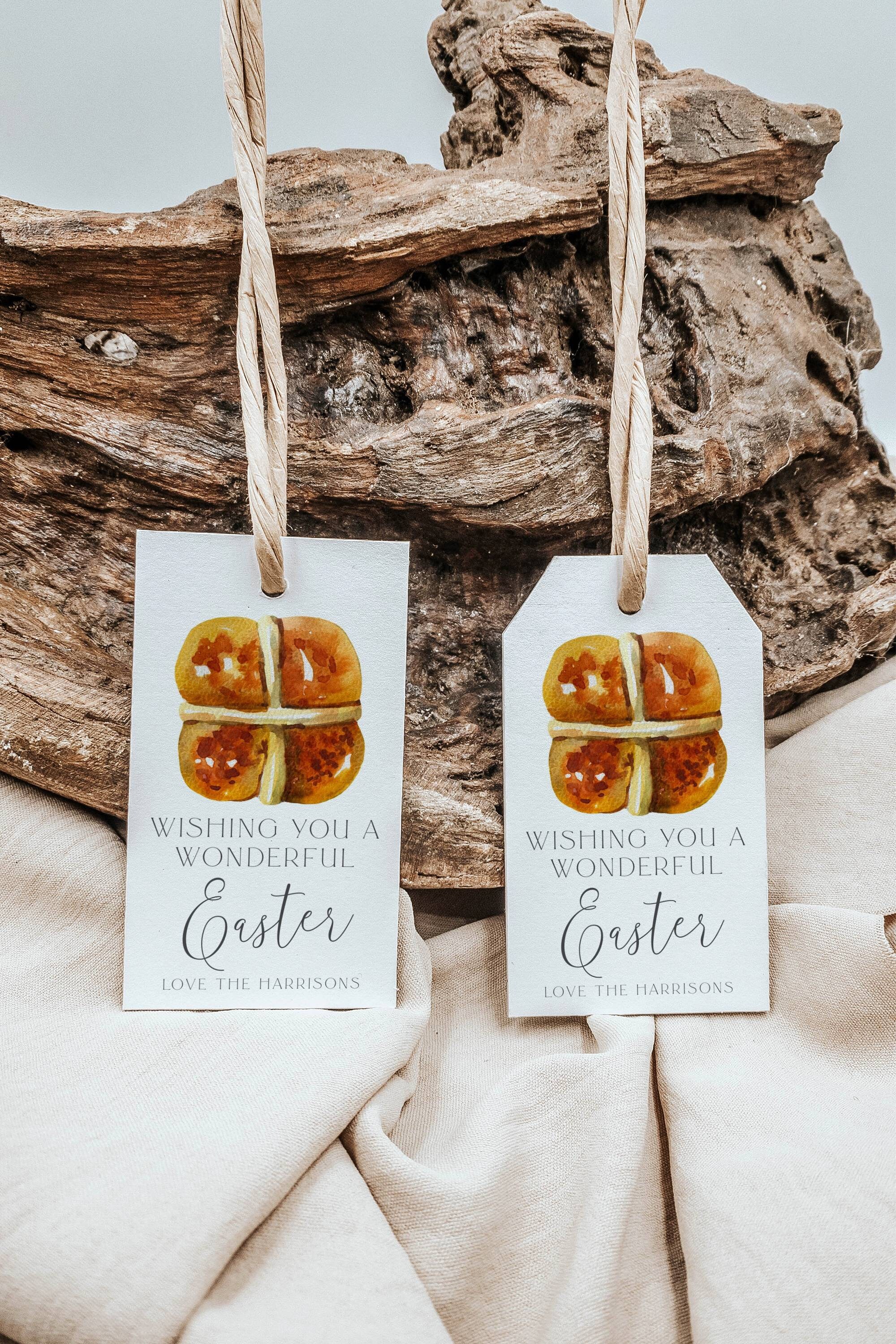 Hot Cross Bun Gift Tag Template, Printable Easter Hot X Buns Favor Tags ...