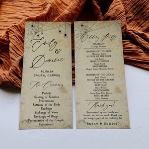 Halloween Gothic Wedding Program Template, Printable Vintage Spooky ...