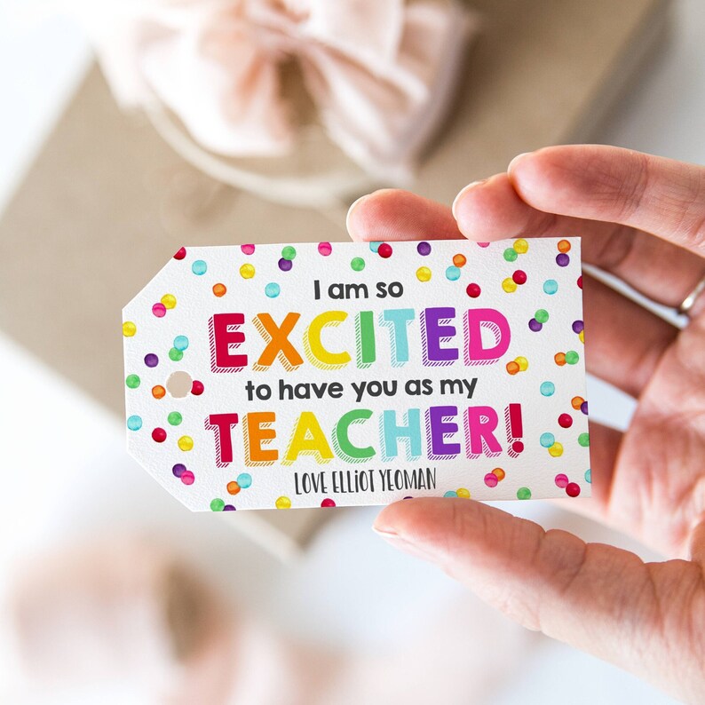 Back to School Teacher Gift Tag Template, Printable First Day of School ...