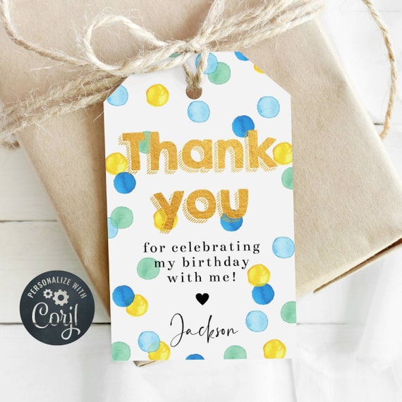 Gift Tag - Birthday Letters Blue Gift Tag - Birthday Letters Blue