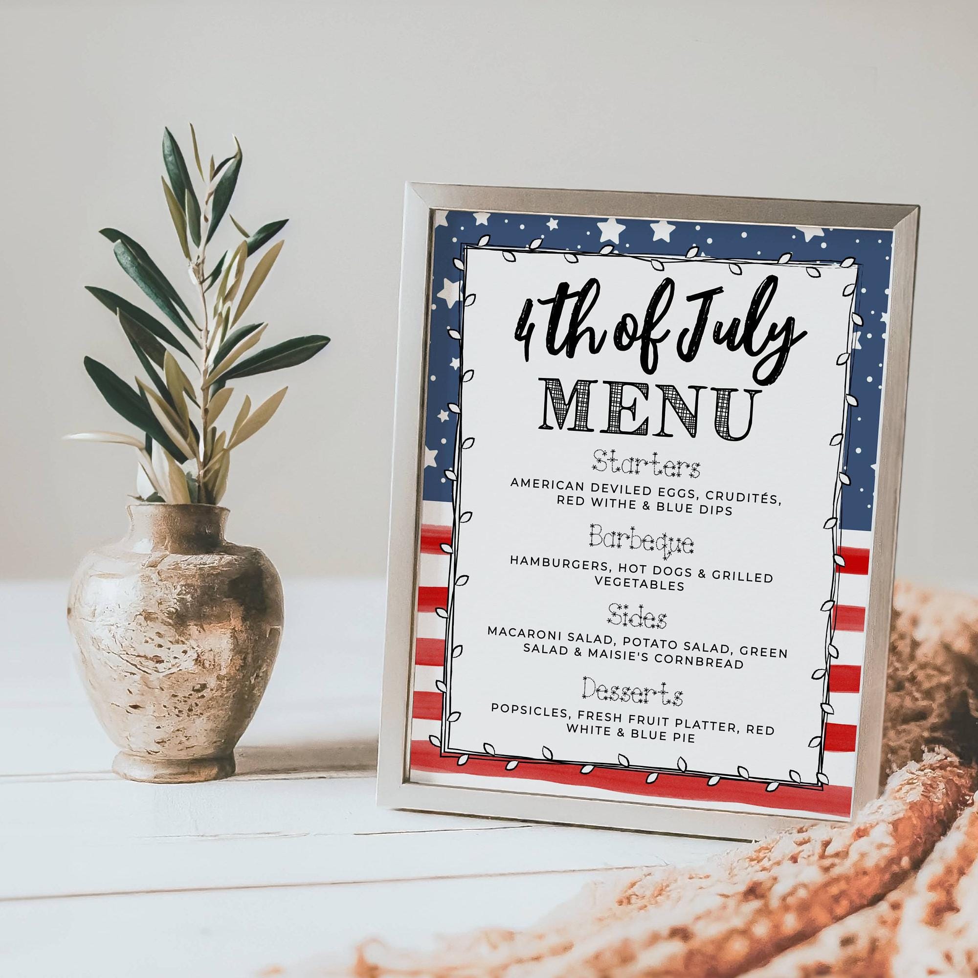 Image 4 for 4th Of July Menu Template