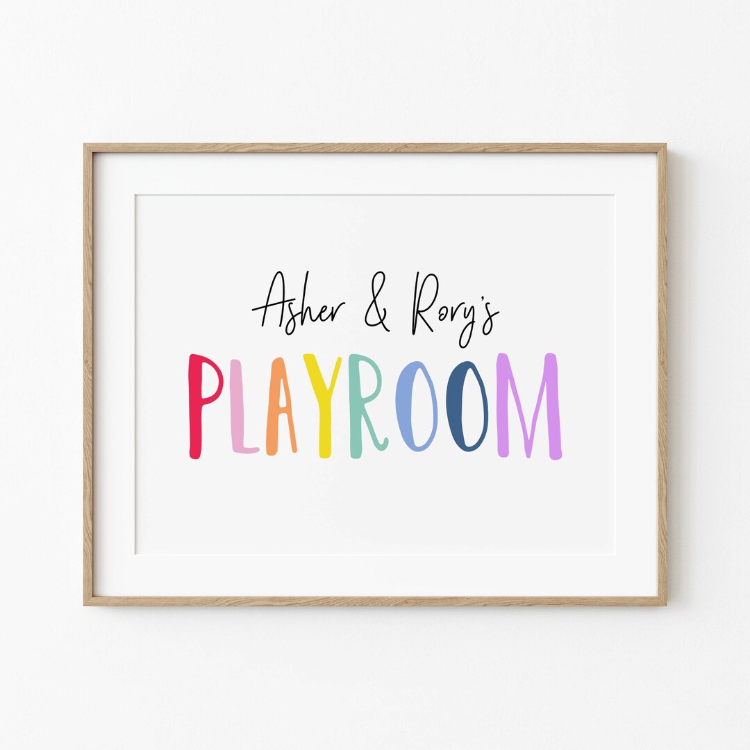 Personalized Playroom Name Sign, Printable Playroom Decor, Editable ...