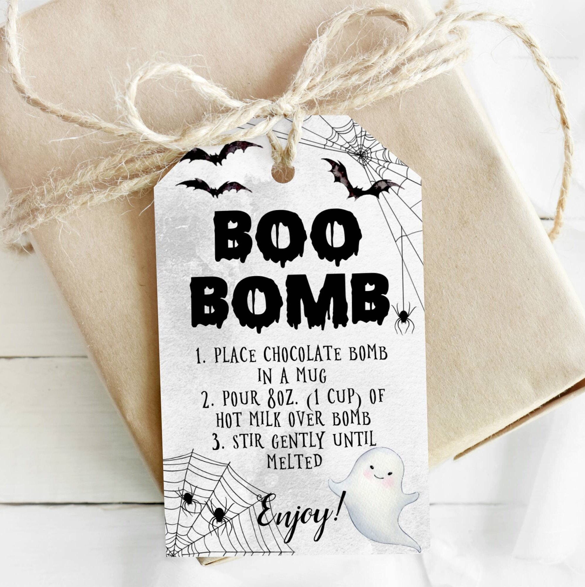 Boo Bomb Halloween Hot Cocoa Bomb Sticker Labels – 40 Count (20 Sets Of 2), 2" Circle Labels For Packaging
