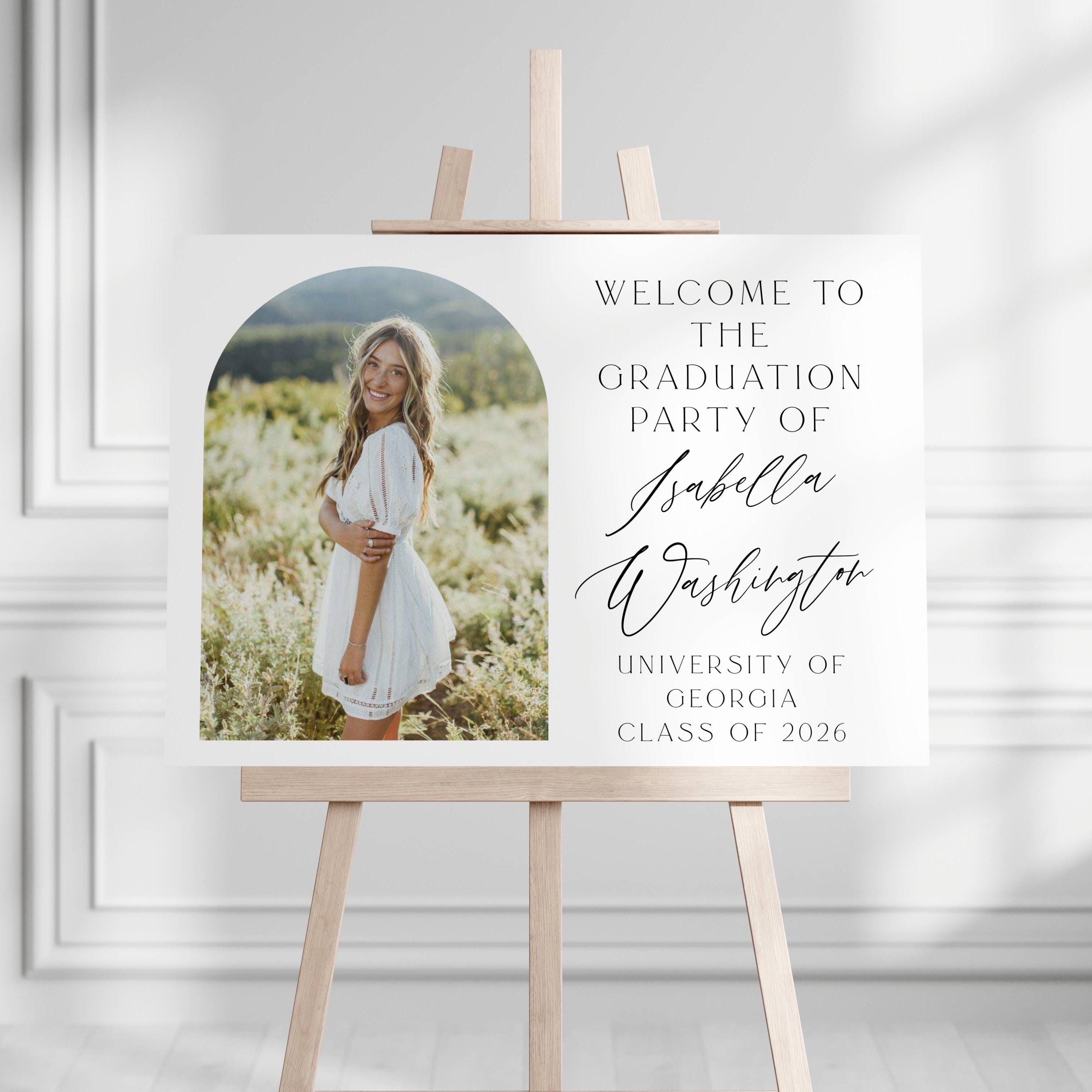 Graduation Welcome Note Arch Photo Graduation Welcome Sign Template, Printable Minimal Graduate ...