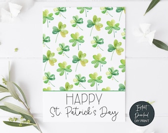 Minitarjeta imprimible para galletas del Día de San Patricio, tarjeta para galletas con tréboles de la suerte, etiqueta para galletas de Feliz Día de San Patricio, descarga digital.