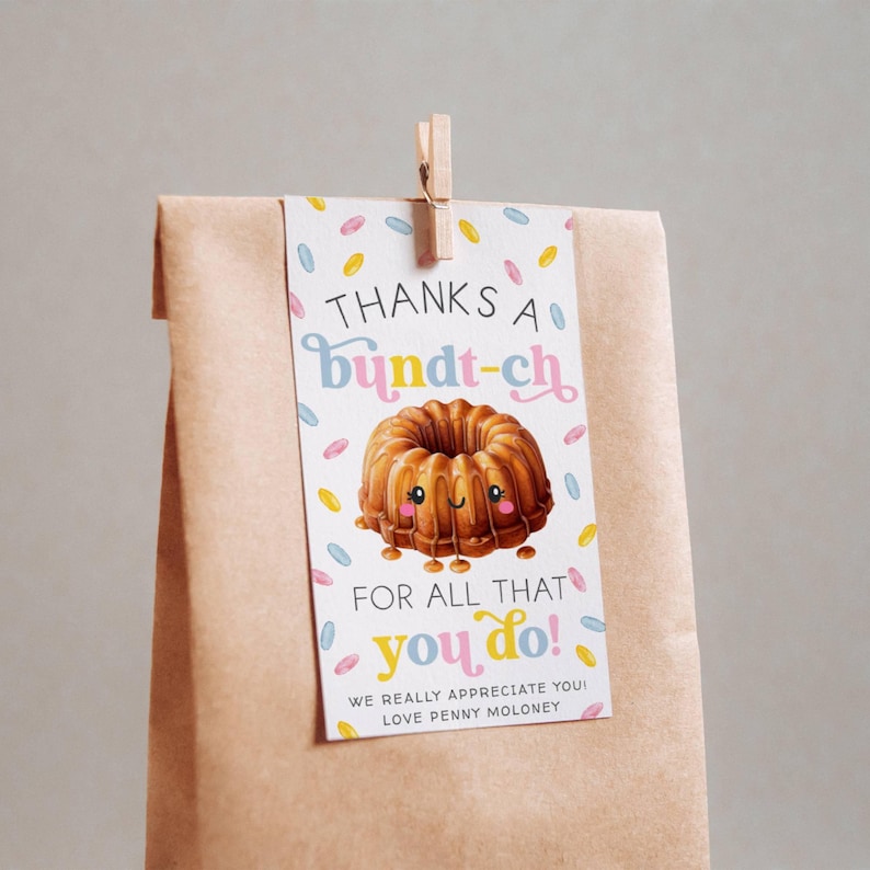 Example Cake Tag Bundt Cake Appreciation Gift Tag Template, Printable Teacher Cake Favor ...
