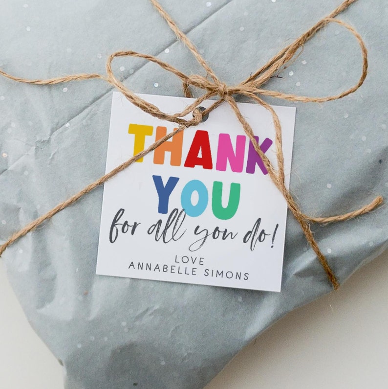 Thank You for All You Do Gift Tag Template, Printable Teacher ...