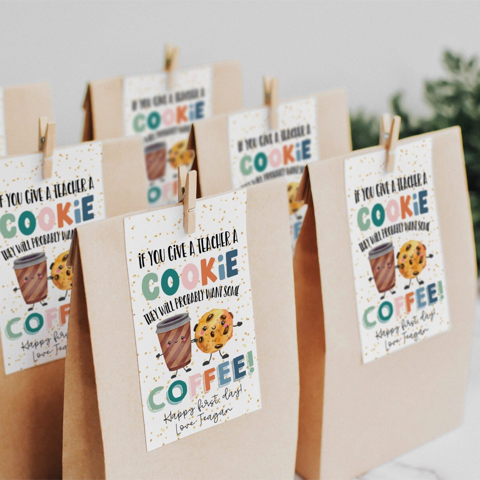 Back to School Teacher Cookie Gift Tag Template, Teacher Appreciation ...