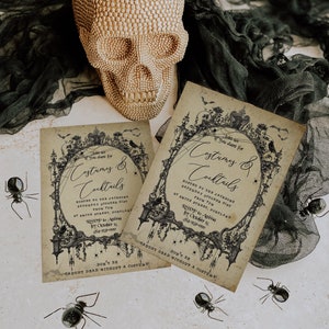 Vintage Gothic Frame Halloween Party Invite Printable - Etsy
