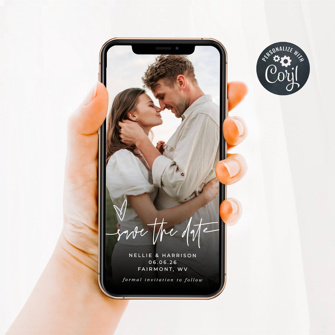 Electronic Photo Save the Date Template, Editable Save Our Date Wedding