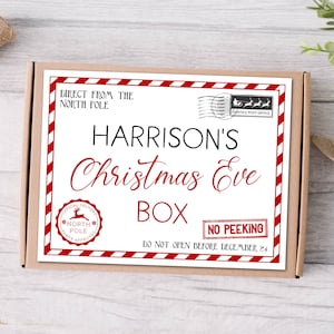 Editable Christmas Eve Box Label Template, Printable Holiday Tradition ...