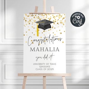 Graduation Welcome Sign Template, Printable Congratulations Graduate Welcome Board, Editable Grad Party Welcome Poster, Instant Download #GC