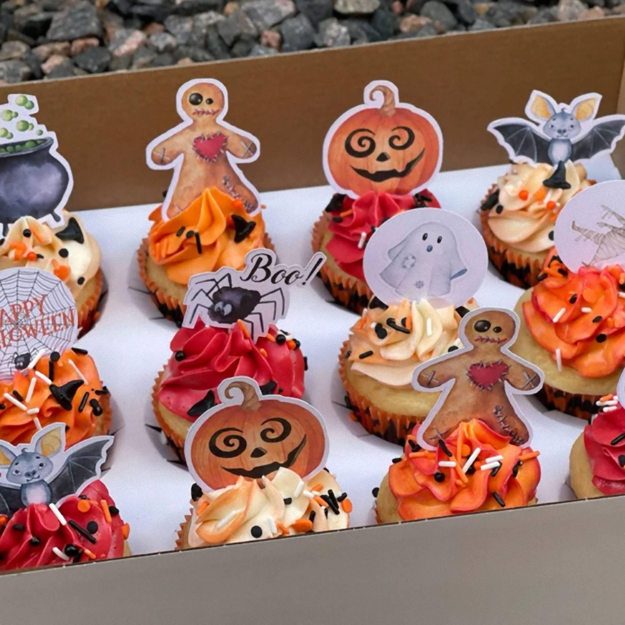 27 Stück Happy Halloween Cake Toppers – Tortendeko Mit Geistern, Fledermäusen, Grabsteinen & Kürbissen