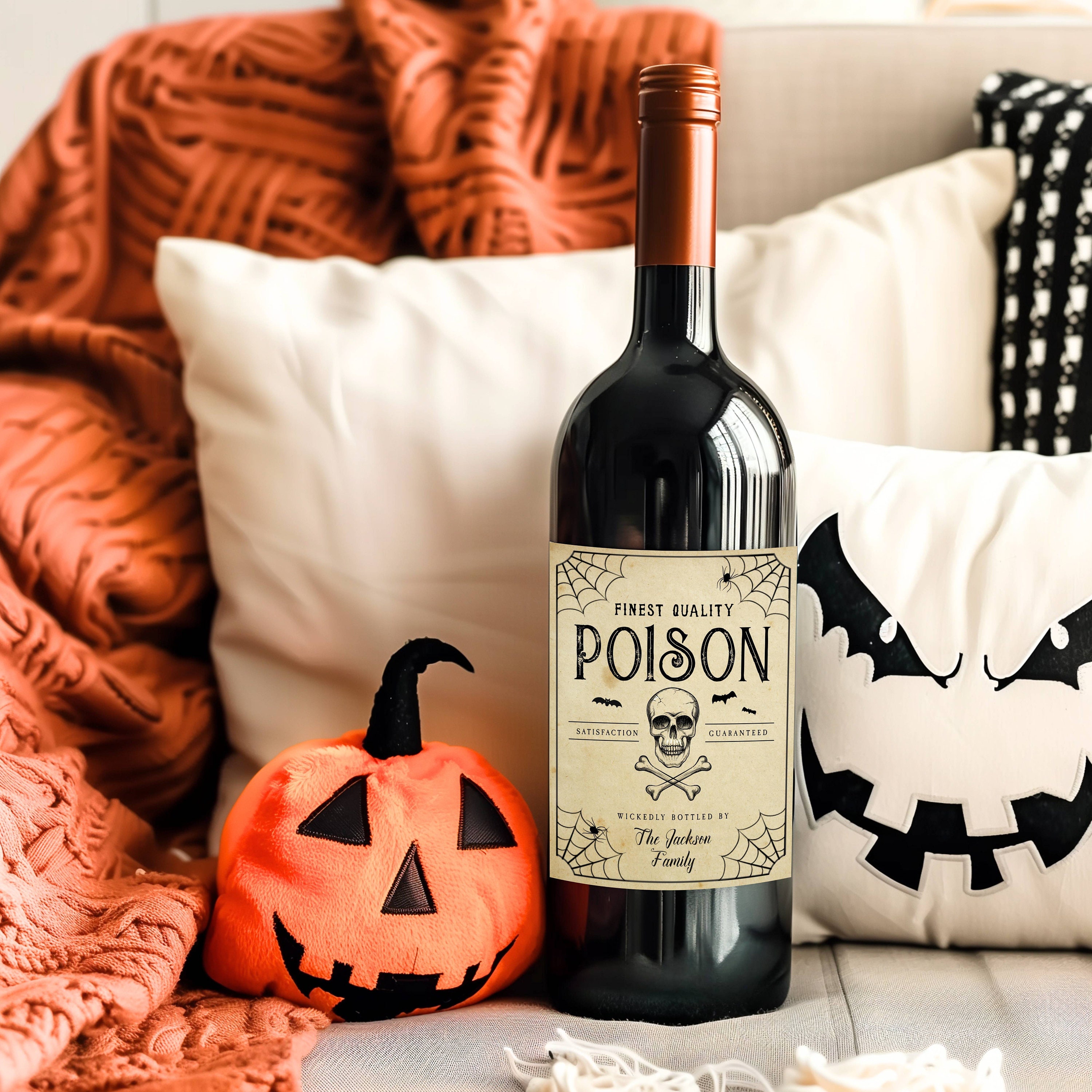 Editable Halloween Wine Bottle Label Template, Printable Poison Vintage ...