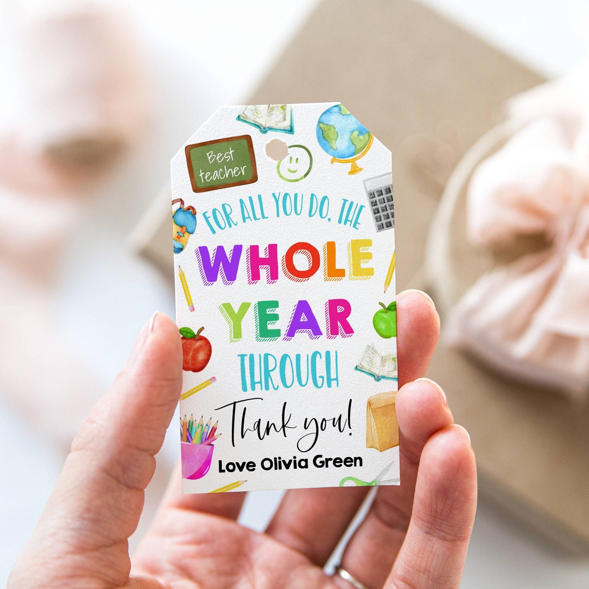 Printable Teacher Appreciation Gift Tag Template, for All You Do the ...