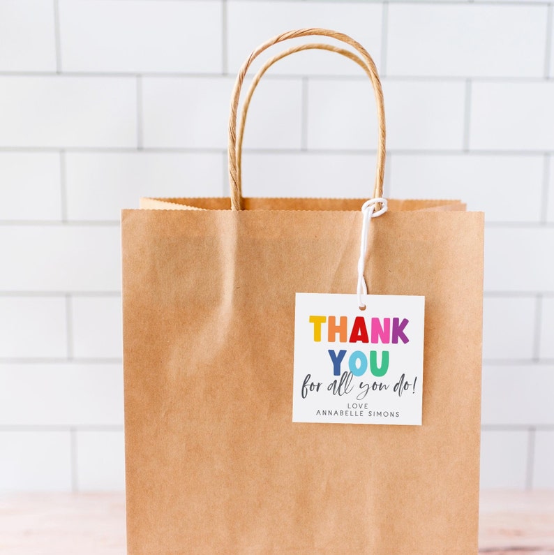 Thank You for All You Do Gift Tag Template, Printable Teacher ...