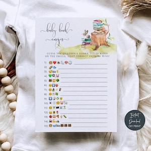 Juego de Pictionary de Emojis para Baby Shower con Libro de Cuentos, Tarjetas de Juego para Baby Shower Imprimibles, Actividad para Baby Shower, Juego de Emojis para Baby Shower, Descarga Digital, #BT imagen 1