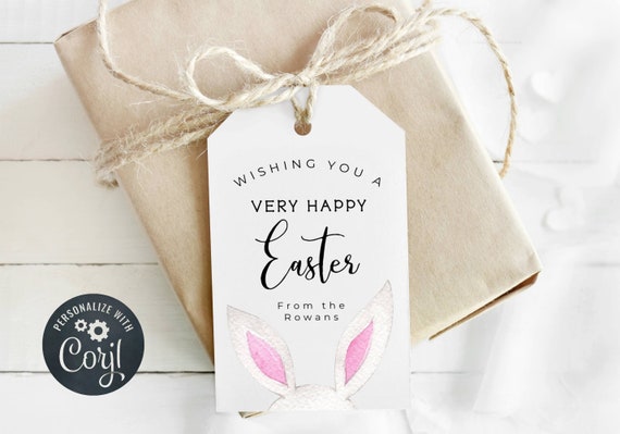 Easter Gift Tag Template Printable Easter Basket Favor Tags