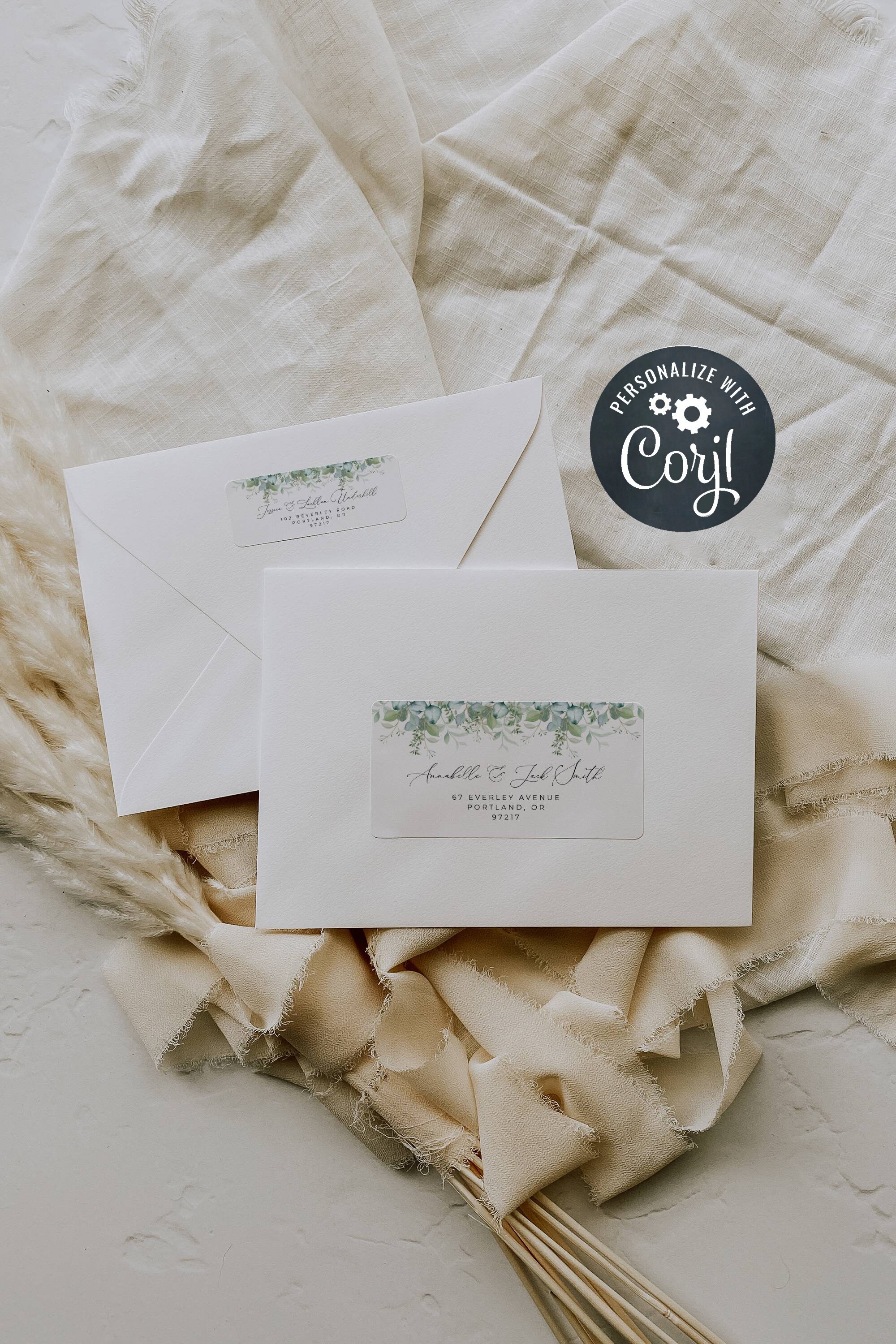 Greenery Address Label Template Avery Envelope Sticker - Etsy UK