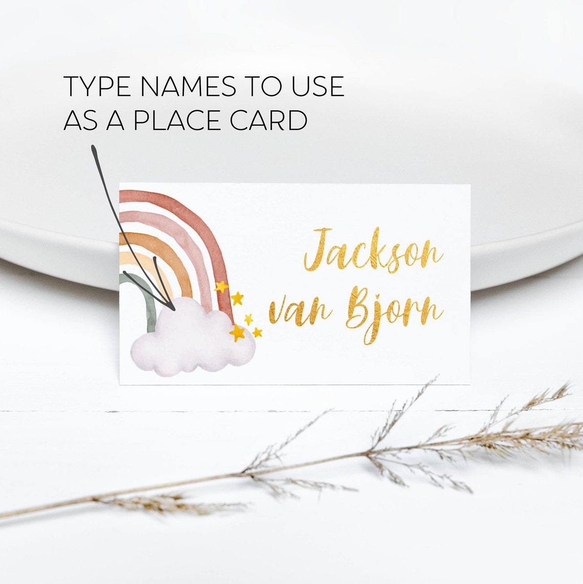 Boho Rainbow Food Label Template Printable Buffet Tent Cards - Etsy