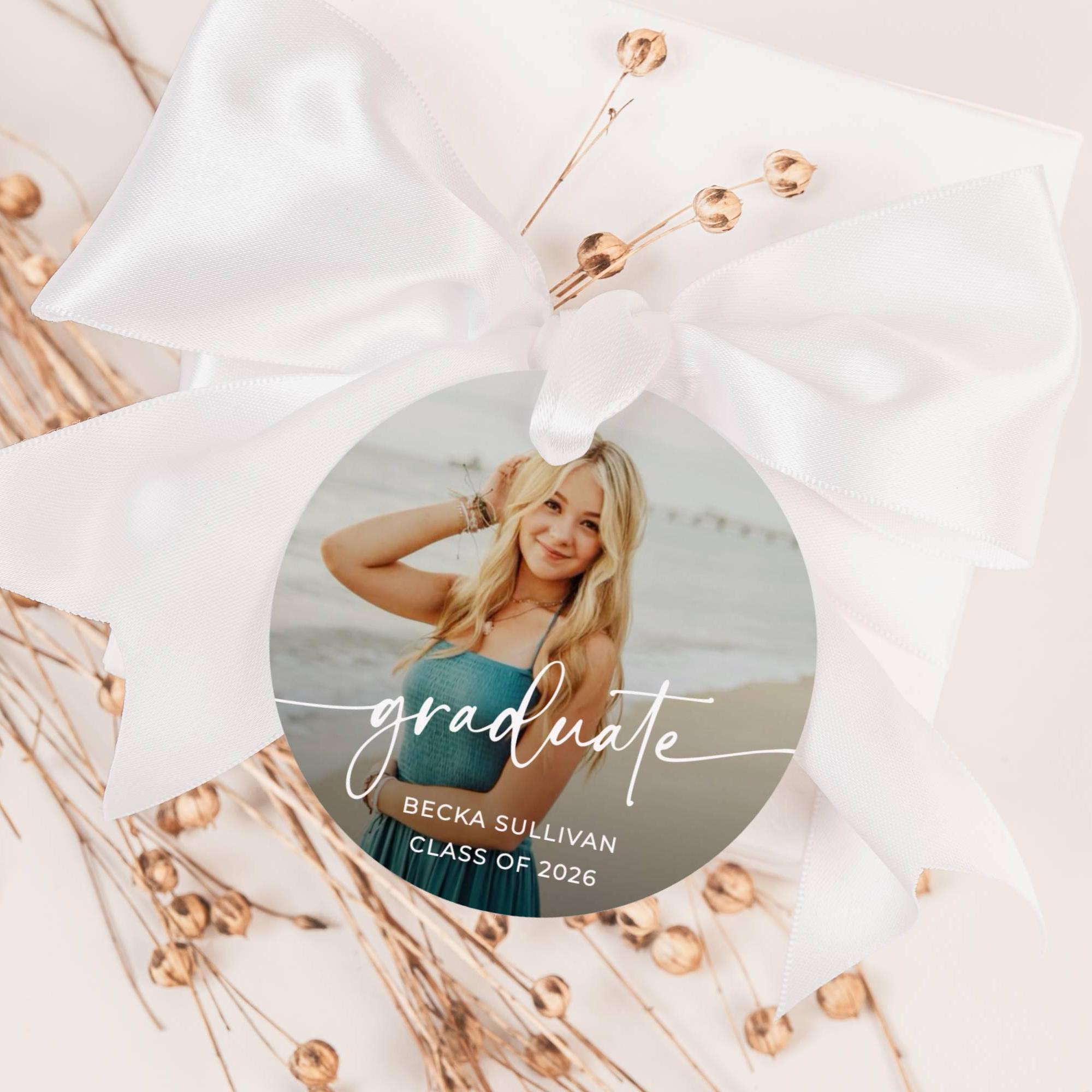 Photo Graduation Gift Tag Template, Printable Graduate Round Stickers ...