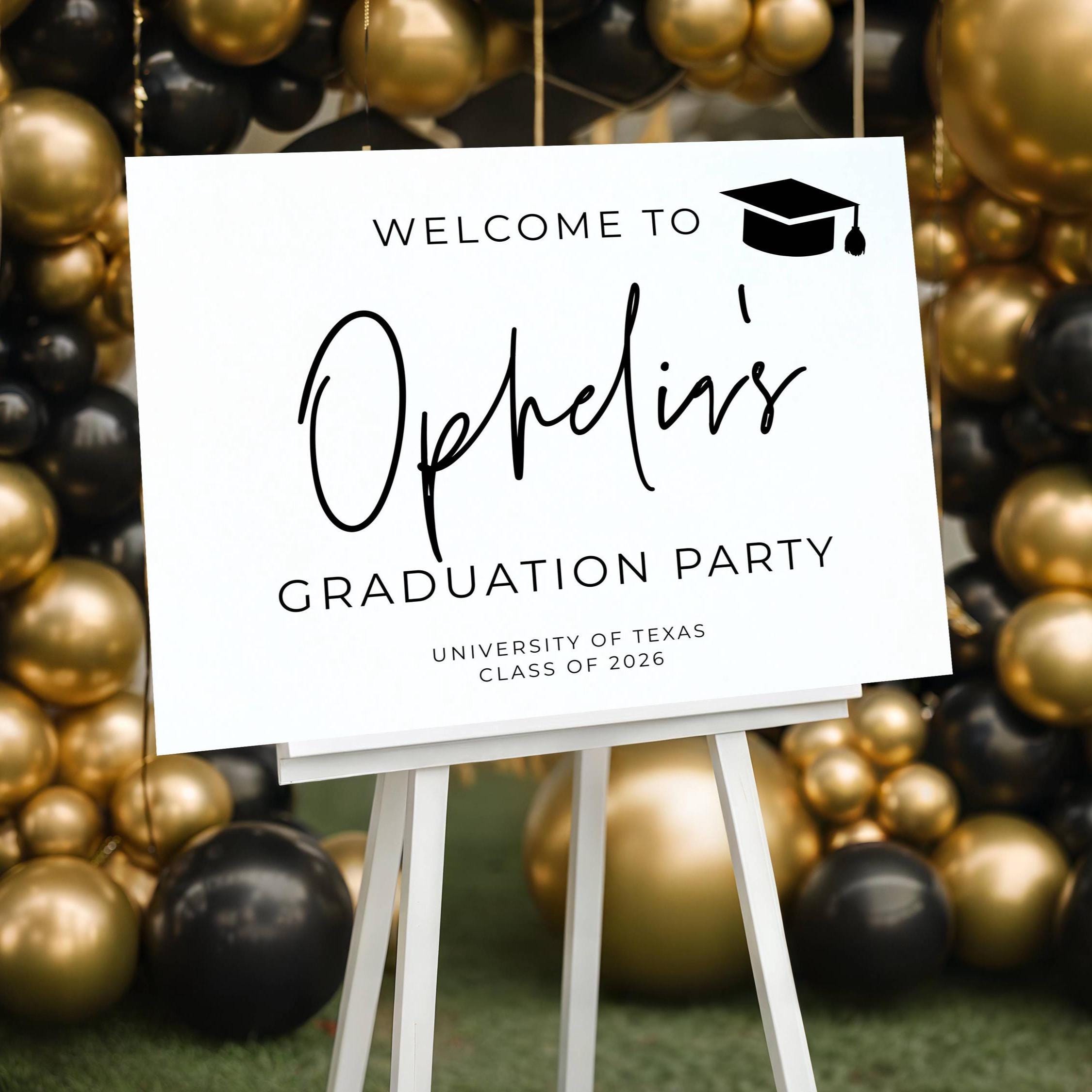 Grad Welcome Sign Modern Graduation Welcome Sign Template, Printable Minimalist Graduate ...