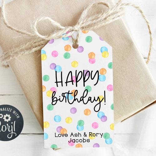 Printable Gift Tags / Happy Birthday Gift Tag / Birthday Gift - Etsy