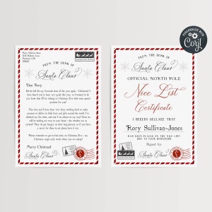 Editable Santa Letter & Nice List Certificate Template, Printable Letter From Santa Claus, Personalized North Pole Mail, Instant Download