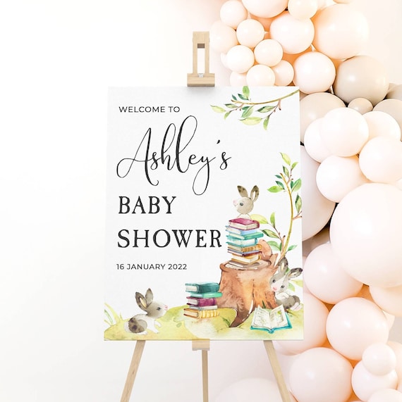 Peter Rabbit Themed Baby Shower Welcome Poster Sign - Digital Printable
