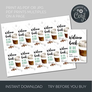 Welcome Back to the Grind Printable Gift Tags, Teacher Appreciation ...