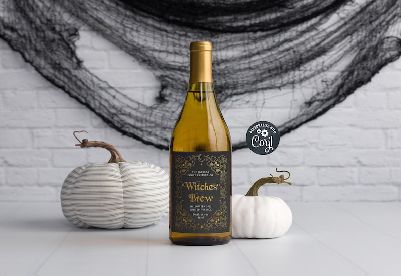 Witches' Brew Wine Bottle Label Template Printable - Etsy