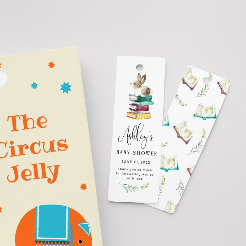 Storybook Baby Shower Bookmark Template Printable Book Themed Etsy