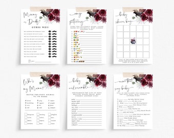 Halloween Baby Shower Games Bundle, Printable Party Games, A Baby Is Brewing, Shower Activity, Bingo, Emoji, Scramble, Digital Download, #H4