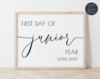 First Day Of Junior Year Sign 2026-2027, Printable 11th Grade Sign, College 1st Day, High School Sign, Digital Download