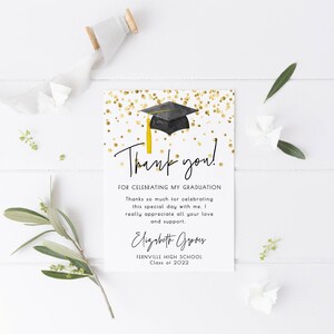 Graduation Thank You Card Template Printable Editable - Etsy