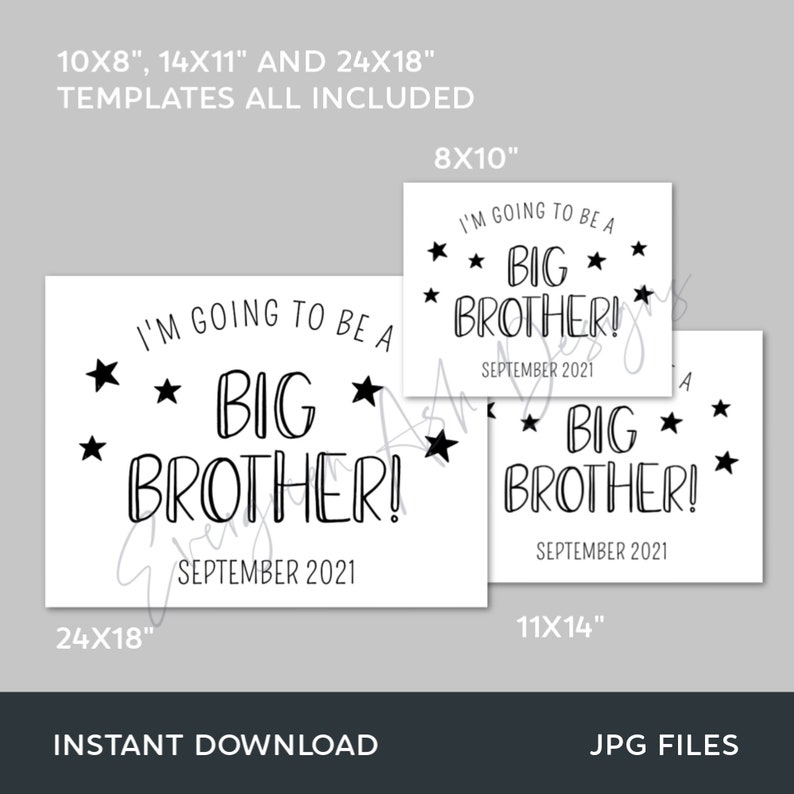 Big Brother Announcement Sign Printable Big Brother Sign | Etsy