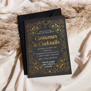 Editable Costumes &amp; Cocktails Halloween Invitation Template, Printable ...