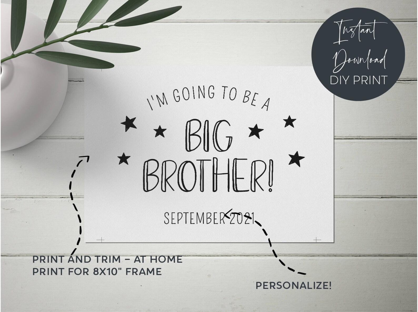 Big Brother Announcement Sign Printable Big Brother Sign | Etsy