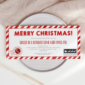 Editable Christmas Gift Certificate Template, Printable Christmas Voucher, Modern Simple Santa Holiday Present Coupon, Instant Download