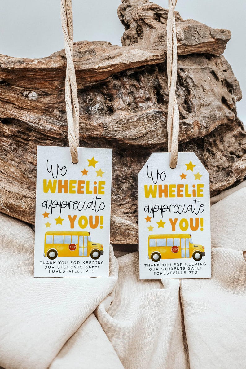 Editable Bus Driver Appreciation Gift Tag Template, Printable We ...
