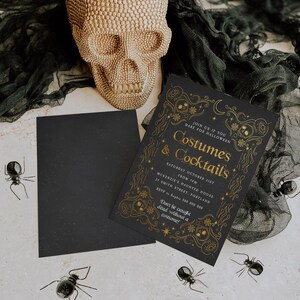 Editable Costumes &amp; Cocktails Halloween Invitation Template, Printable ...