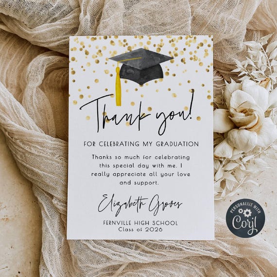 what to say on grad thank you cards Simple Graduation Card Express your gratitude to those who have supported you Graduation Thank You Messages and