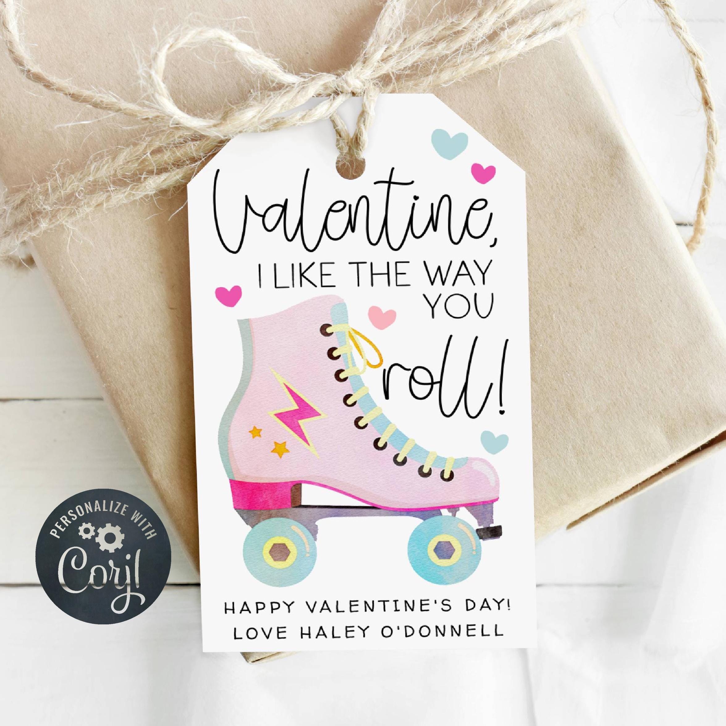 Roller Skate Valentine's Day Gift Tag Template, Printable I Like the ...