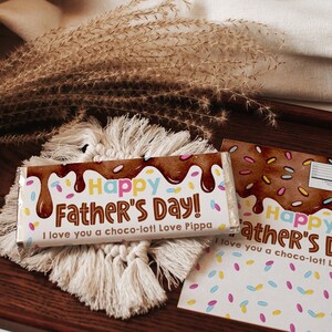 Happy Father's Day Chocolate Bar Wrapper Template, Printable Love You A ...