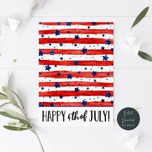Printable 4th Of July Mini Cookie Card, Stars and Stripes Cookie Card, American Patriotic July Fourth Cookie Backer Tag, Instant Download