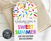 Have A Sweet Summer Gift Tag Template, Printable Sprinkles End of School Favor Tag, Editable Classroom Treat Favor Tag, Instant Download