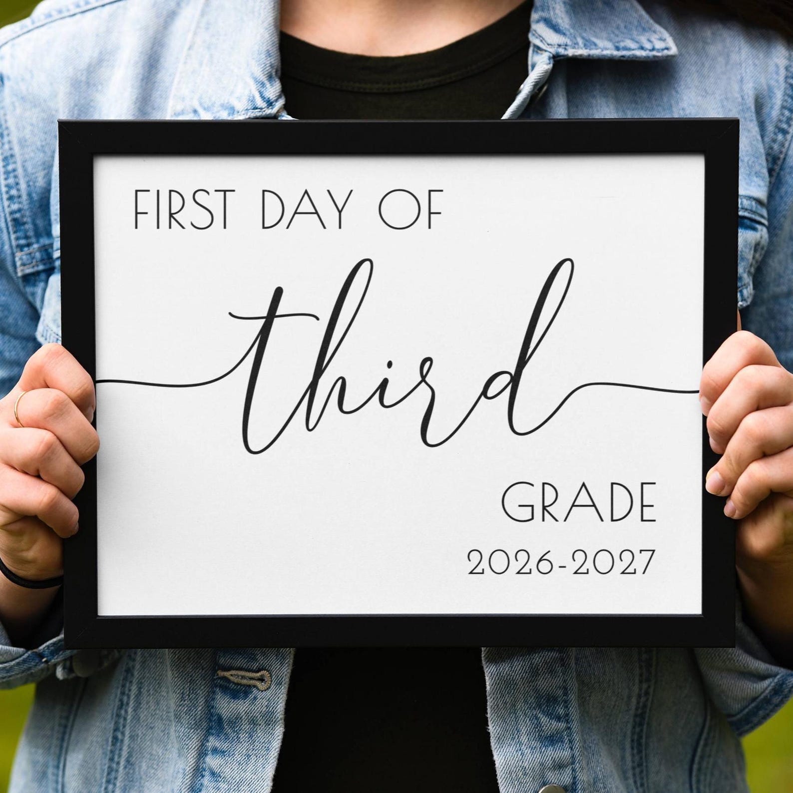 First Day of Third Grade Sign 2026-2027, Printable 3rd Grade Class Sign ...